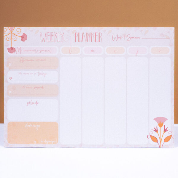 Planner semanal de sobremesa